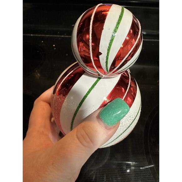 Disney Mickey Mouse Icon Glass Ball Ear Sketchbook Ornament Red Peppermint NWT - Picture 7 of 8